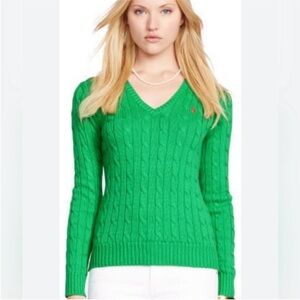 Ralph Lauren Sport Green Cable Knit Sweater